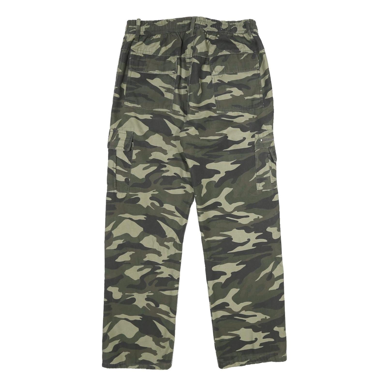 Mens Lined Polyester Blend Regular Fit Camouflage Cargo Trousers W30 L30 Outdoor