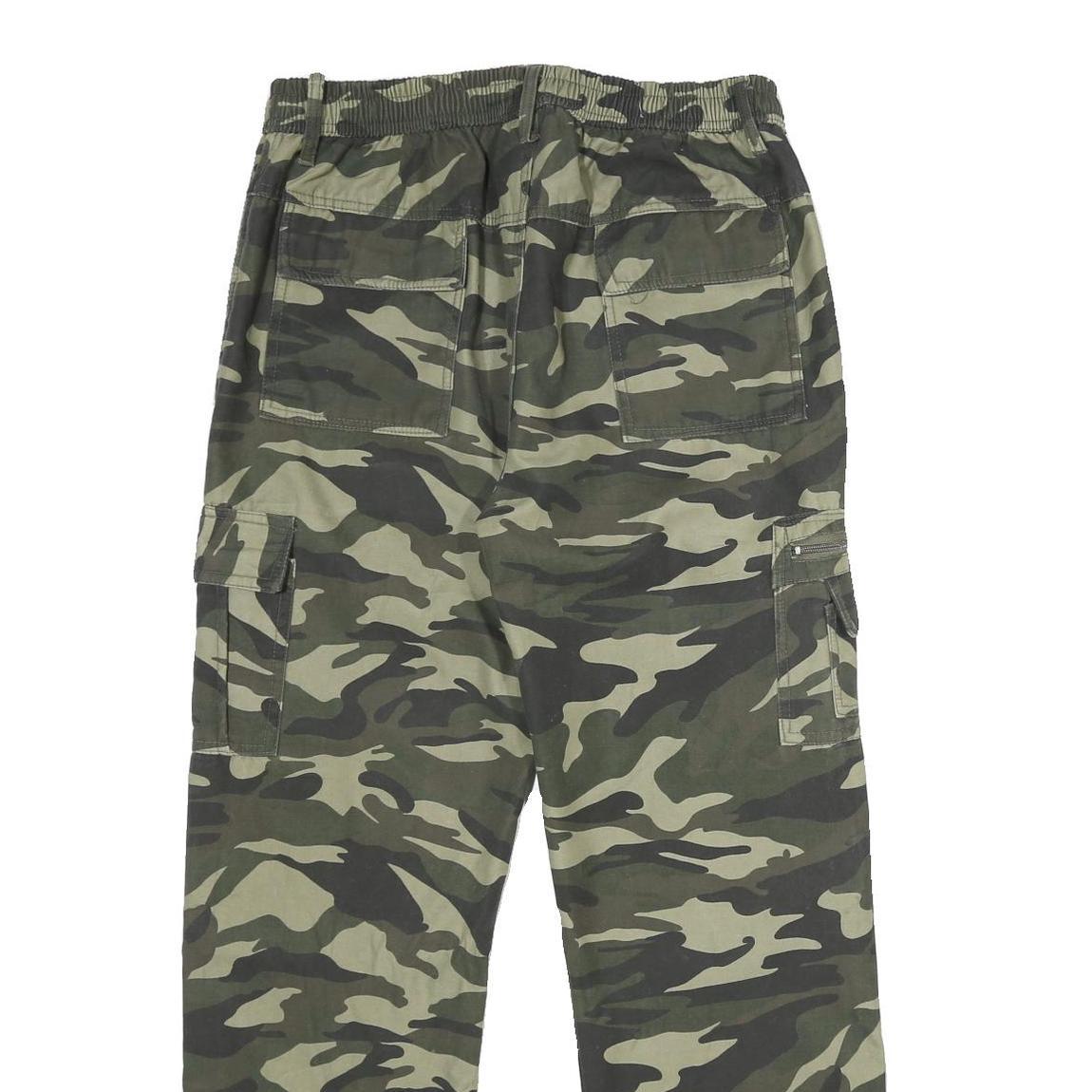Mens Lined Polyester Blend Regular Fit Camouflage Cargo Trousers W30 L30 Outdoor