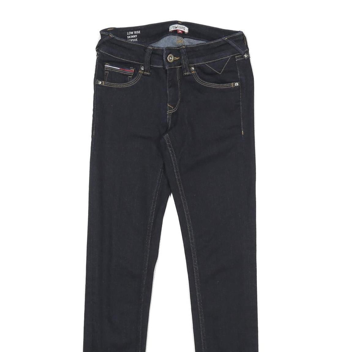 HILFIGER DENIM Womens Jeans Blue Slim Skinny Denim Dark W25 L30 Zip Cotton Blend
