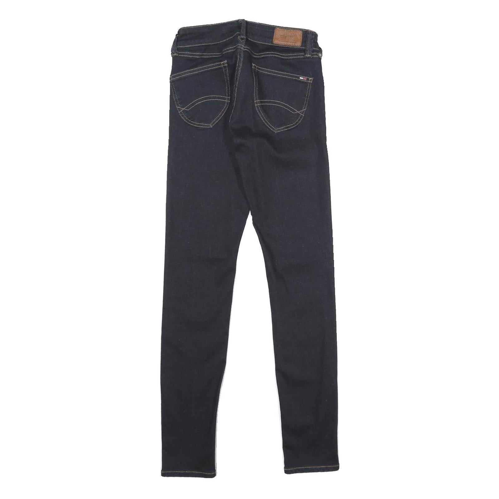 HILFIGER DENIM Womens Jeans Blue Slim Skinny Denim Dark W25 L30 Zip Cotton Blend