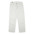 LEE Mens Cotton Blend White Regular Fit Straight Leg Trousers W32 L29 Casual Zip