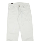 LEE Mens Cotton Blend White Regular Fit Straight Leg Trousers W32 L29 Casual Zip