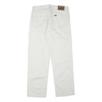 LEE Mens Cotton Blend White Regular Fit Straight Leg Trousers W32 L29 Casual Zip