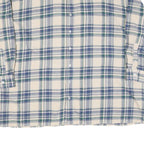 Mens Cream Blue Green Checked Cotton Shirt XL Casual Long Sleeve Button-Up