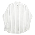 DI ROCCOBAROCCO Mens White & Grey Striped Cotton Shirt L Button Down Collar Long