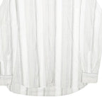 DI ROCCOBAROCCO Mens White & Grey Striped Cotton Shirt L Button Down Collar Long