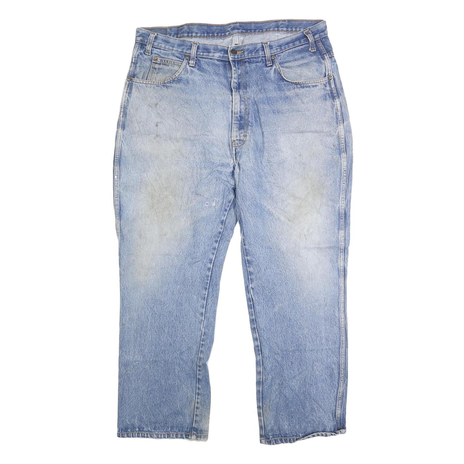 DICKIES Mens Regular Fit Blue Denim Straight Cotton Blend Jeans W38 L28 Workwear