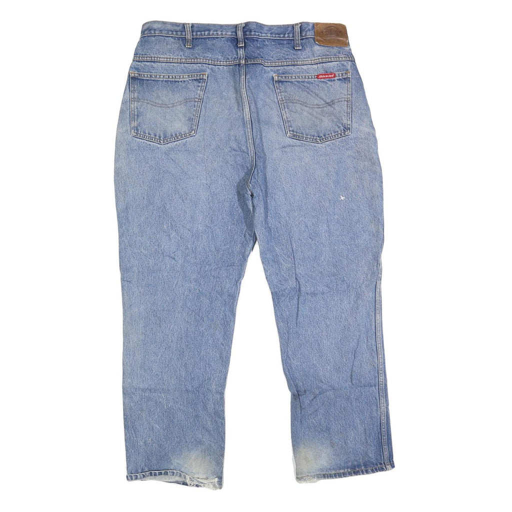 DICKIES Mens Regular Fit Blue Denim Straight Cotton Blend Jeans W38 L28 Workwear