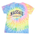 COMFORT COLOURS Mens Blue Yellow Pink Tie Dye Nassau Bahamas T-Shirt XL Crew