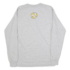 GILDAN Mens Grey Yellow Grizzly Volleyball Long Sleeve Crew Neck T-Shirt M