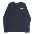 THE NORTH FACE Mens Navy Blue Long Sleeve Crew Neck Cotton T-Shirt M Logo Print