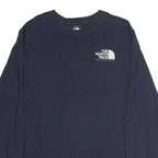 THE NORTH FACE Mens Navy Blue Long Sleeve Crew Neck Cotton T-Shirt M Logo Print