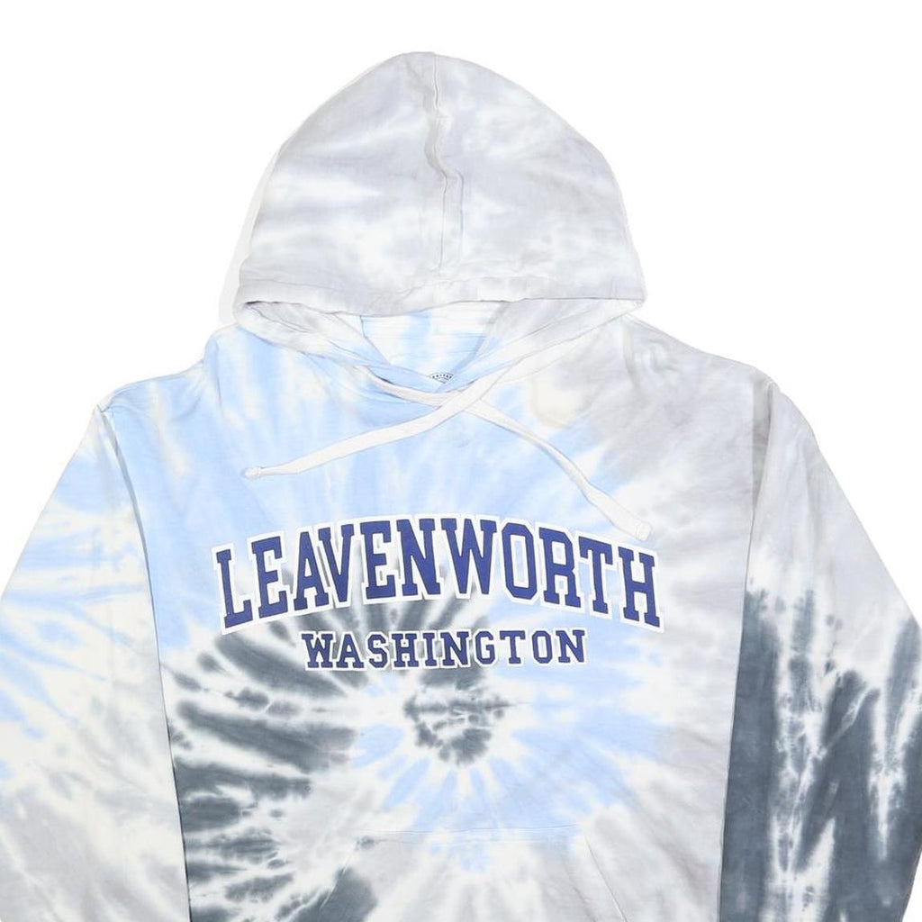 SEATTLE SHIRT CLOTHING Mens Blue & Grey Tie-Dye Hoodie S Leavenworth Washington