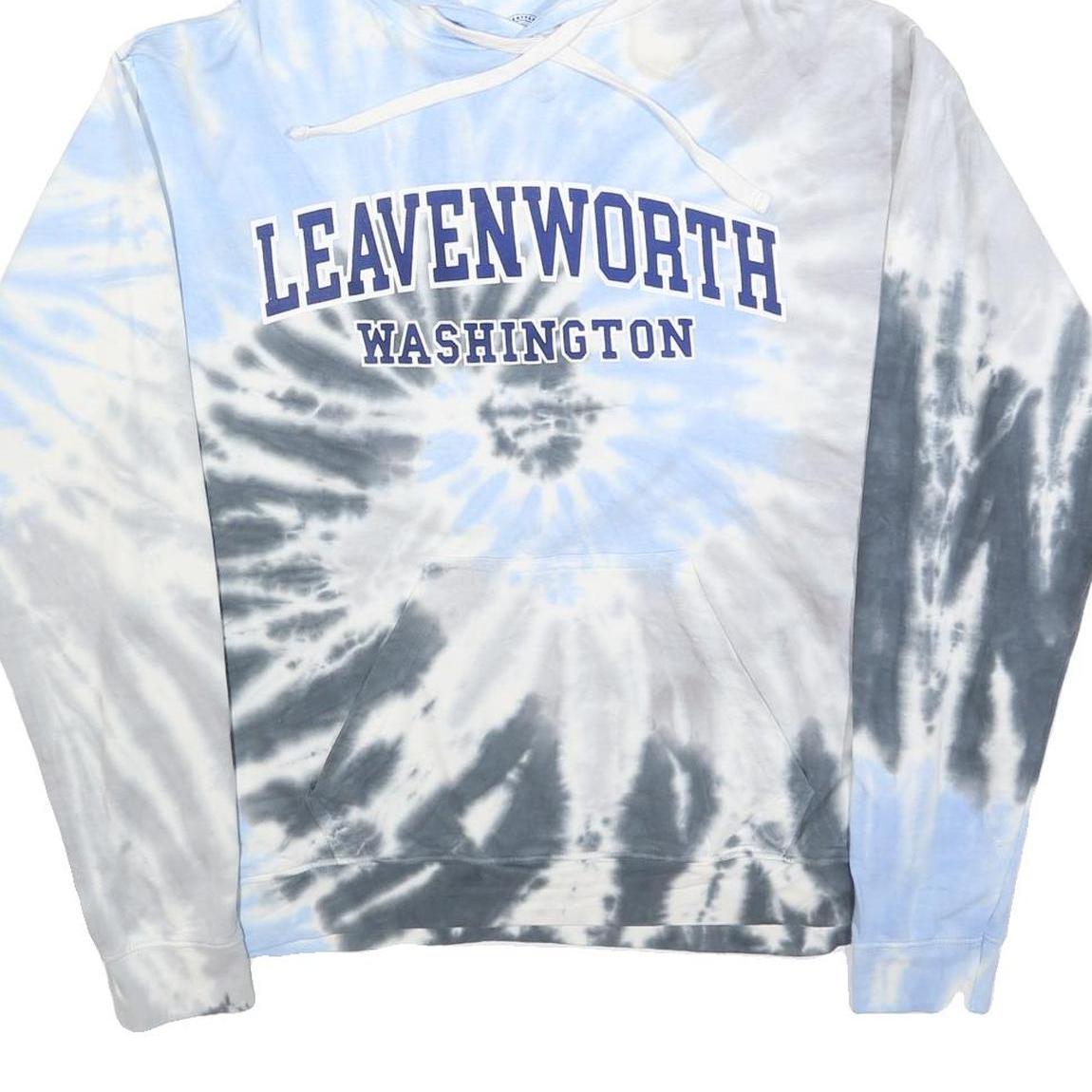 SEATTLE SHIRT CLOTHING Mens Blue & Grey Tie-Dye Hoodie S Leavenworth Washington
