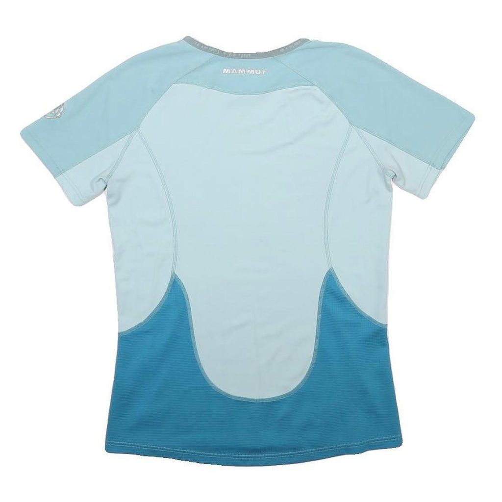 MAMMUT Womens Blue & Light Blue Modern T-Shirt M Short Sleeve V-Neck Sports