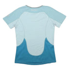 MAMMUT Womens Blue & Light Blue Modern T-Shirt M Short Sleeve V-Neck Sports