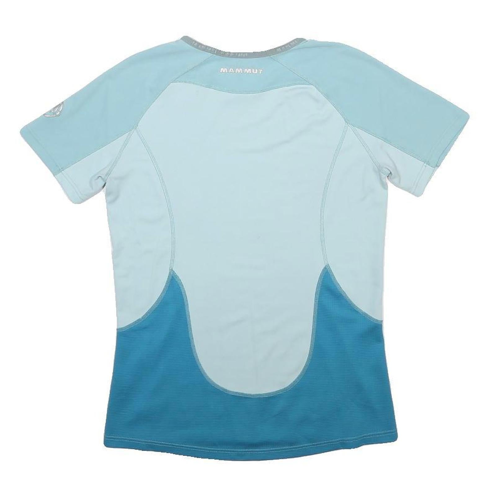MAMMUT Womens Blue & Light Blue Modern T-Shirt M Short Sleeve V-Neck Sports