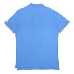 LONSDALE Mens Blue Short Sleeve Plain Polo Shirt L Cotton Casual