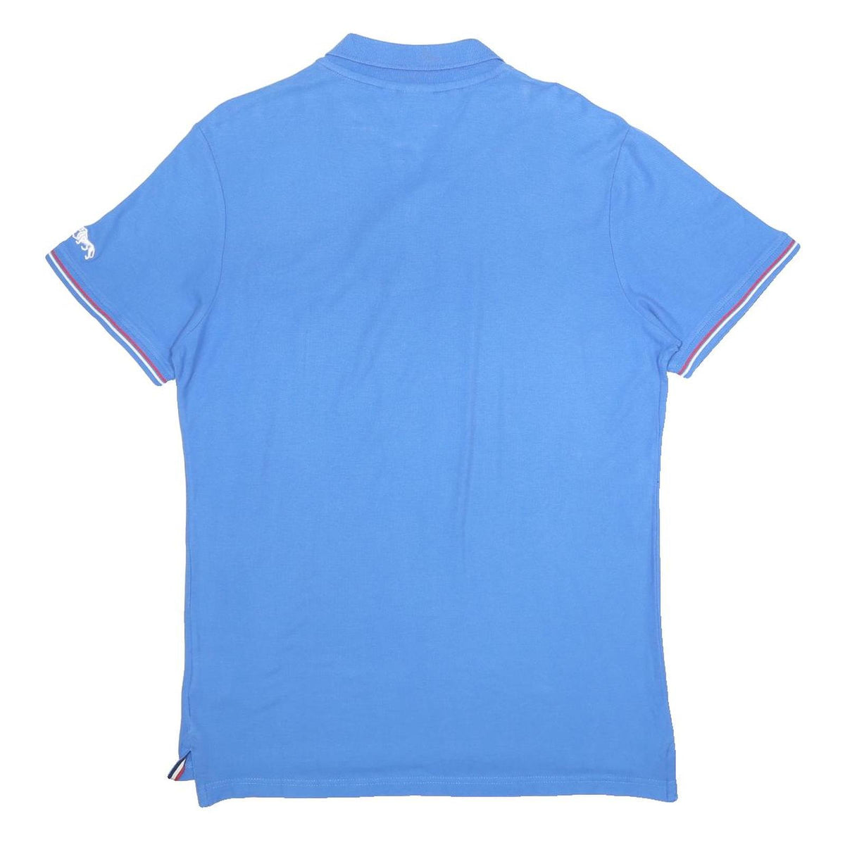 LONSDALE Mens Blue Short Sleeve Plain Polo Shirt L Cotton Casual