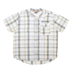 HARLEY DAVIDSON Mens White Grey Yellow Check Shirt 2XL Cotton Blend Comfortable