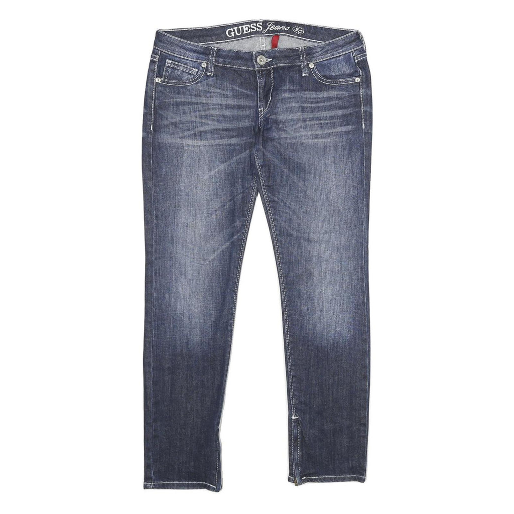 GUESS Womens Slim Blue Denim Jeans Cotton Blend W30 L30 Zip Pockets