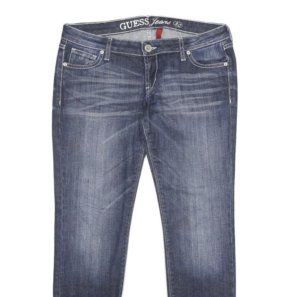 GUESS Womens Slim Blue Denim Jeans Cotton Blend W30 L30 Zip Pockets