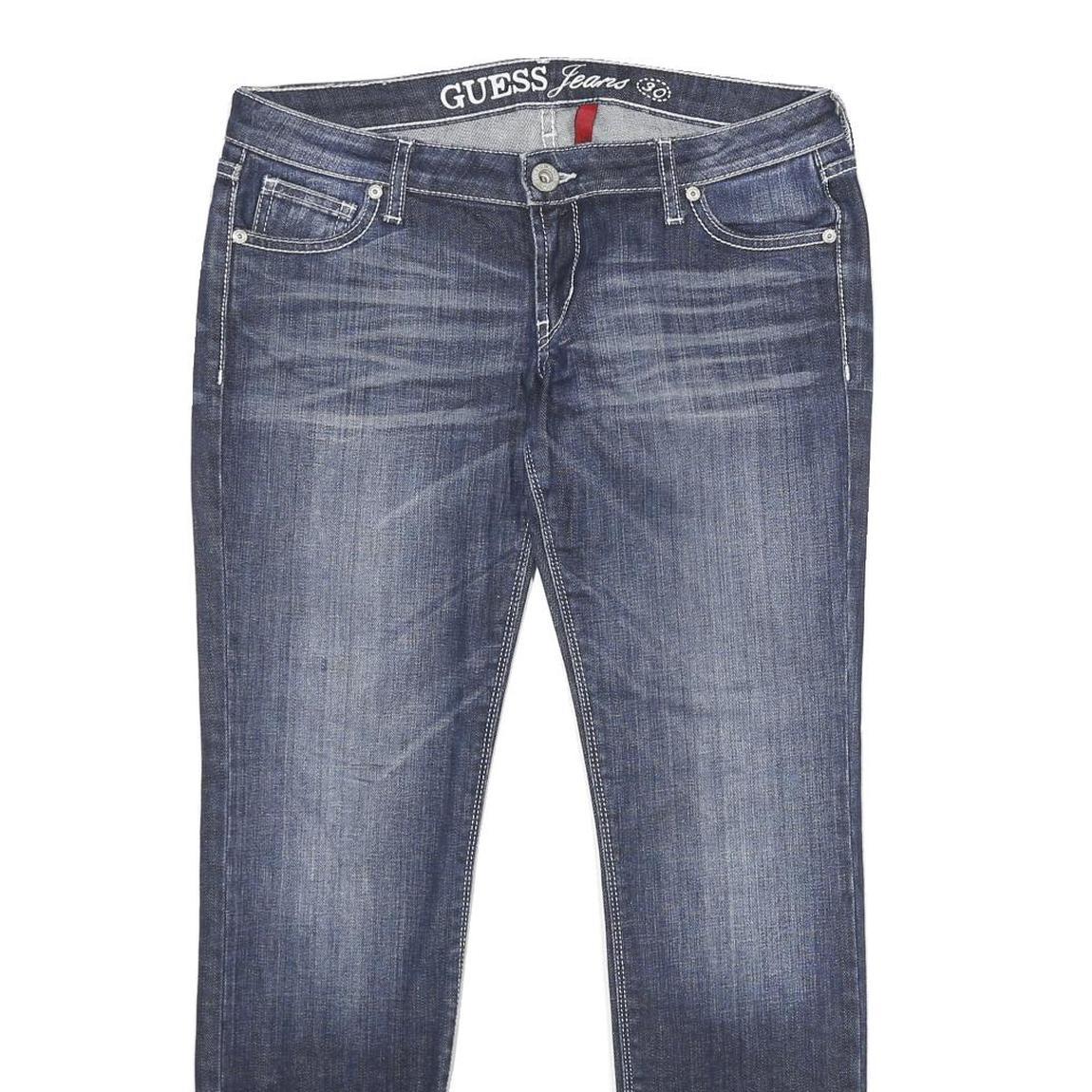 GUESS Womens Slim Blue Denim Jeans Cotton Blend W30 L30 Zip Pockets