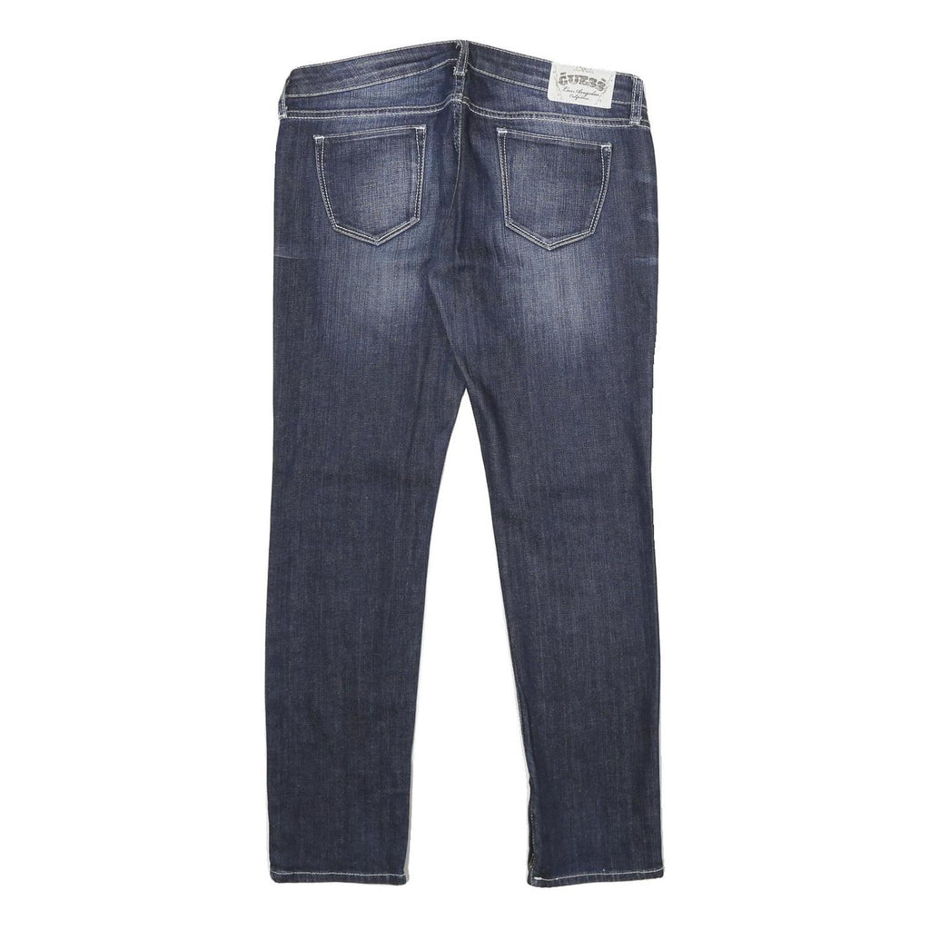 GUESS Womens Slim Blue Denim Jeans Cotton Blend W30 L30 Zip Pockets