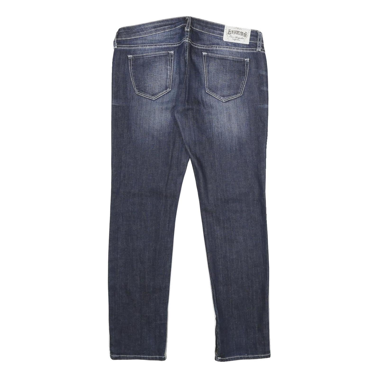 GUESS Womens Slim Blue Denim Jeans Cotton Blend W30 L30 Zip Pockets