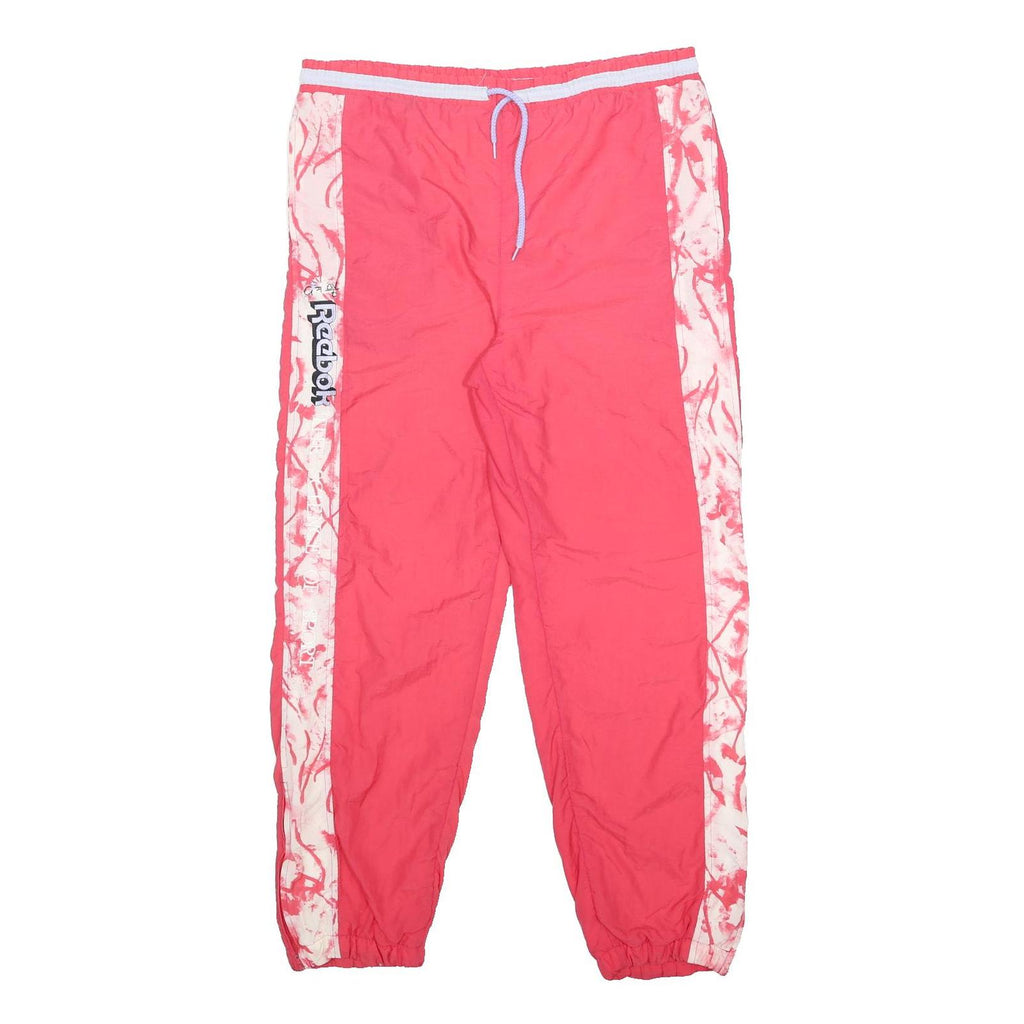REEBOK Womens Joggers Red & White UK 12 W36 L28 Track Pants Elastic Waist