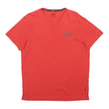PUMA Mens Red V-Neck T-Shirt L Short Sleeve Cotton Blend Casual Wear