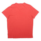 PUMA Mens Red V-Neck T-Shirt L Short Sleeve Cotton Blend Casual Wear