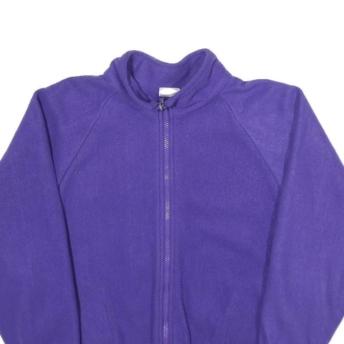 Womens Purple Plain Jacket S Polyester Zip Classic Fit Casual Outerwear