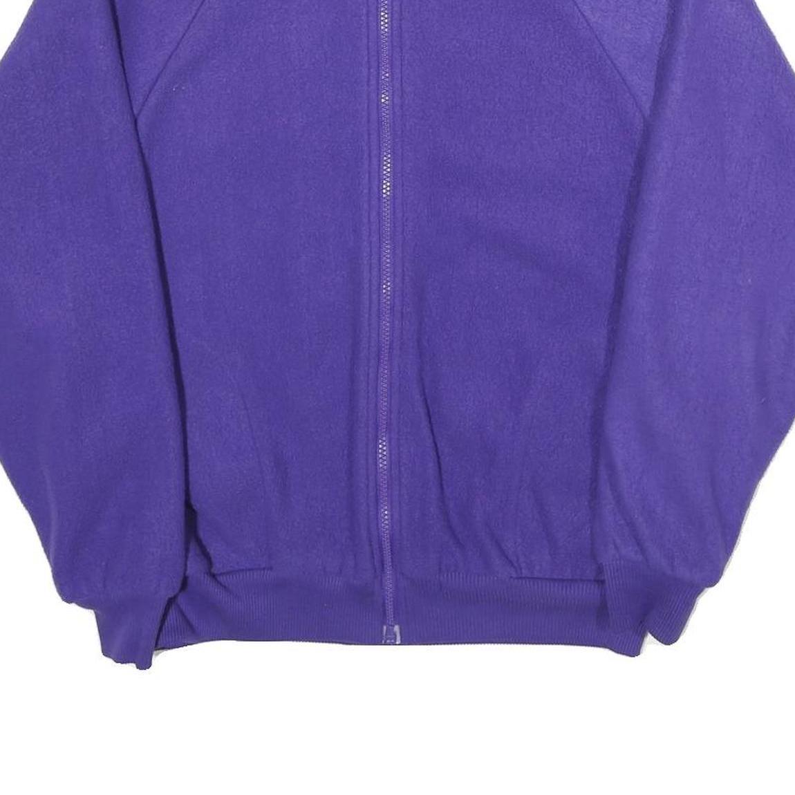 Womens Purple Plain Jacket S Polyester Zip Classic Fit Casual Outerwear