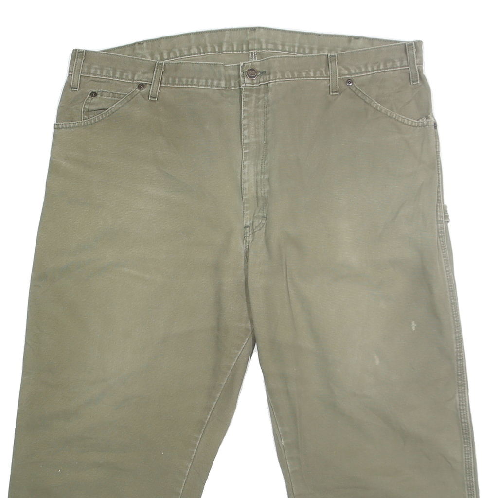 DICKIES Mens Relaxed Cotton Denim Beige W40 L23 Workwear Zip Closure