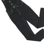 DICKIES Womens Black Cotton Blend Denim Dungarees S W28 L30 Workwear