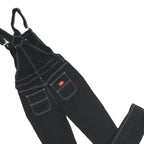 DICKIES Womens Black Cotton Blend Denim Dungarees S W28 L30 Workwear