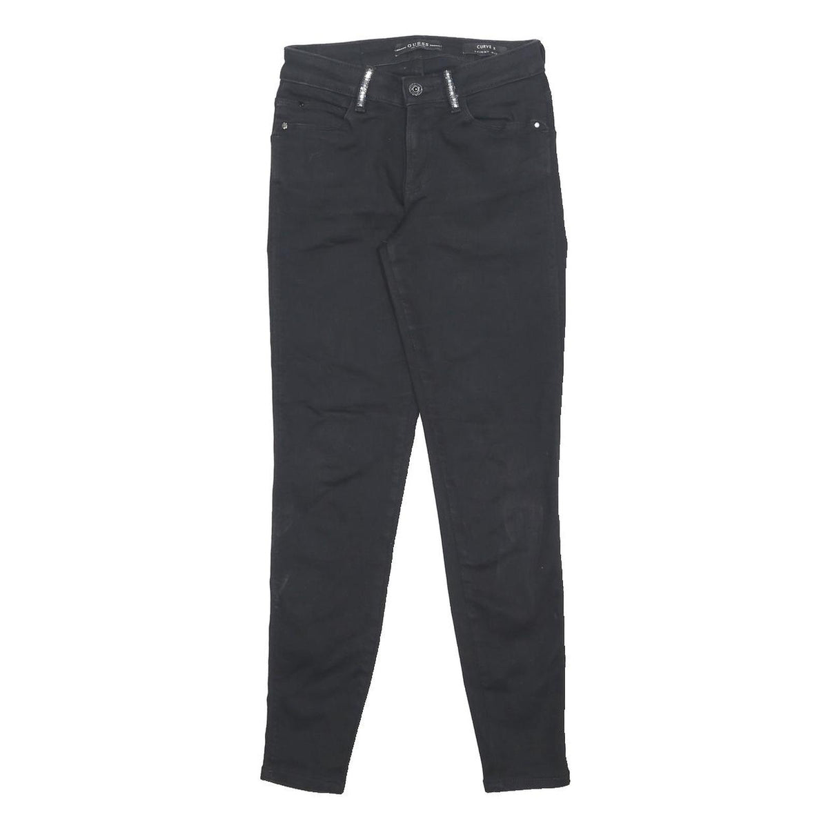 GUESS Womens Black Slim Skinny Denim Medium W26 L28 Slim Fit Zip Jeans
