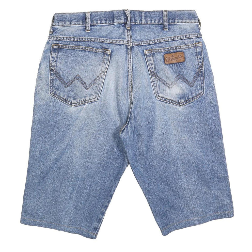 WRANGLER Mens Denim Blue Casual Shorts L W34 Cotton Blend Relaxed Fit