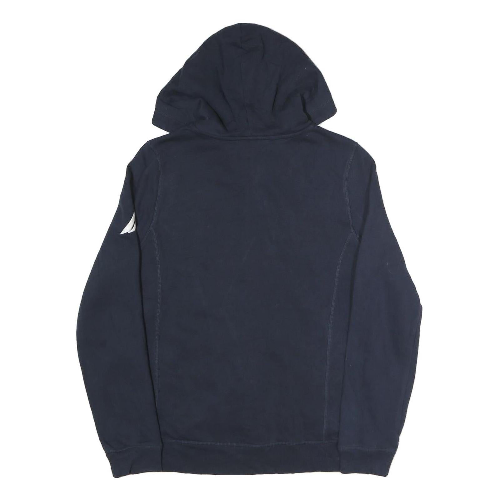 NAUTICA Womens Navy Blue Cotton Blend Zip Hoodie M Nautical Casual Sweatshirt