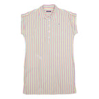 TOMMY HILFIGER Womens White & Multi Stripe Day Shirt Cotton Blend Sleeveless M