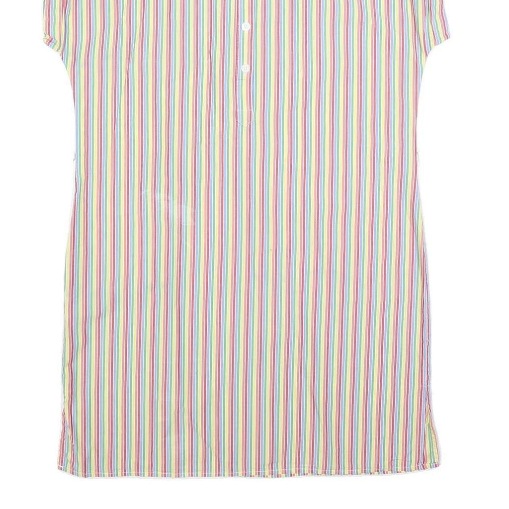 TOMMY HILFIGER Womens White & Multi Stripe Day Shirt Cotton Blend Sleeveless M