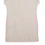 TOMMY HILFIGER Womens White & Multi Stripe Day Shirt Cotton Blend Sleeveless M