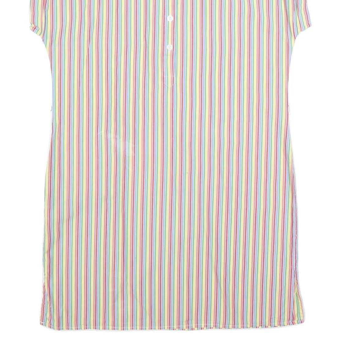 TOMMY HILFIGER Womens White & Multi Stripe Day Shirt Cotton Blend Sleeveless M