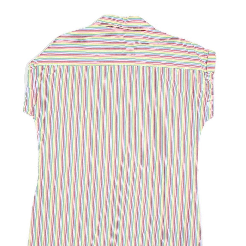TOMMY HILFIGER Womens White & Multi Stripe Day Shirt Cotton Blend Sleeveless M