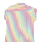 TOMMY HILFIGER Womens White & Multi Stripe Day Shirt Cotton Blend Sleeveless M