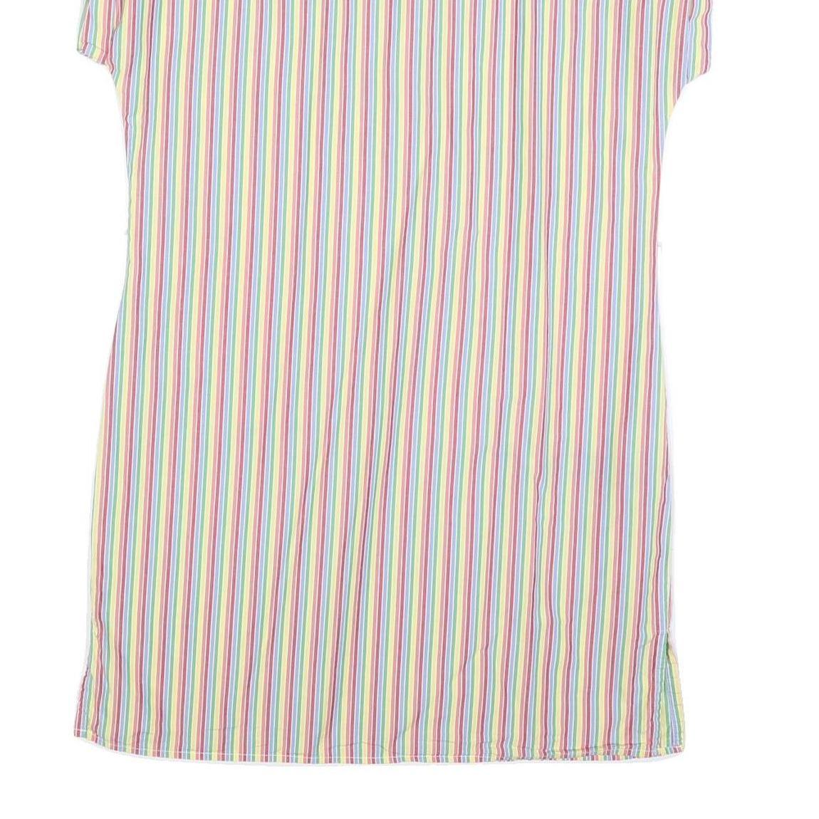 TOMMY HILFIGER Womens White & Multi Stripe Day Shirt Cotton Blend Sleeveless M