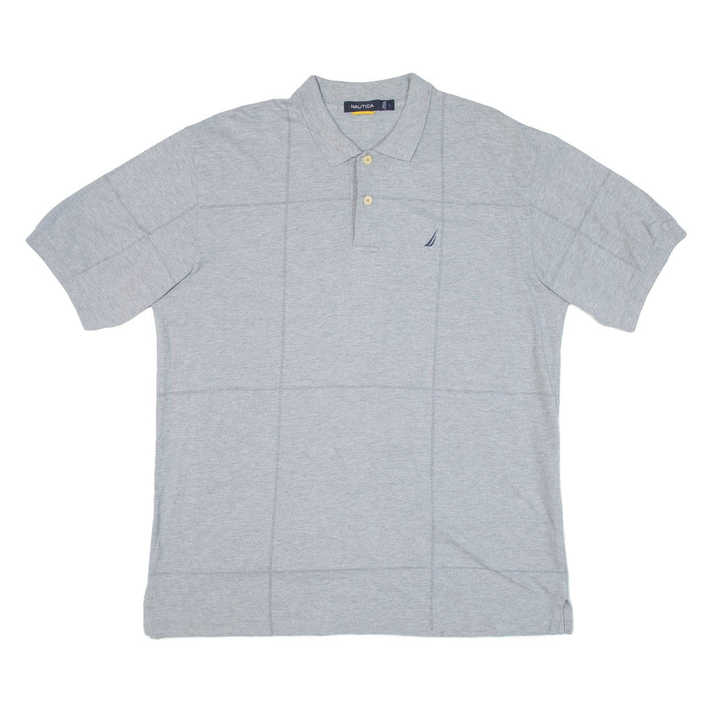 NAUTICA Mens Polo Shirt Grey Check L
