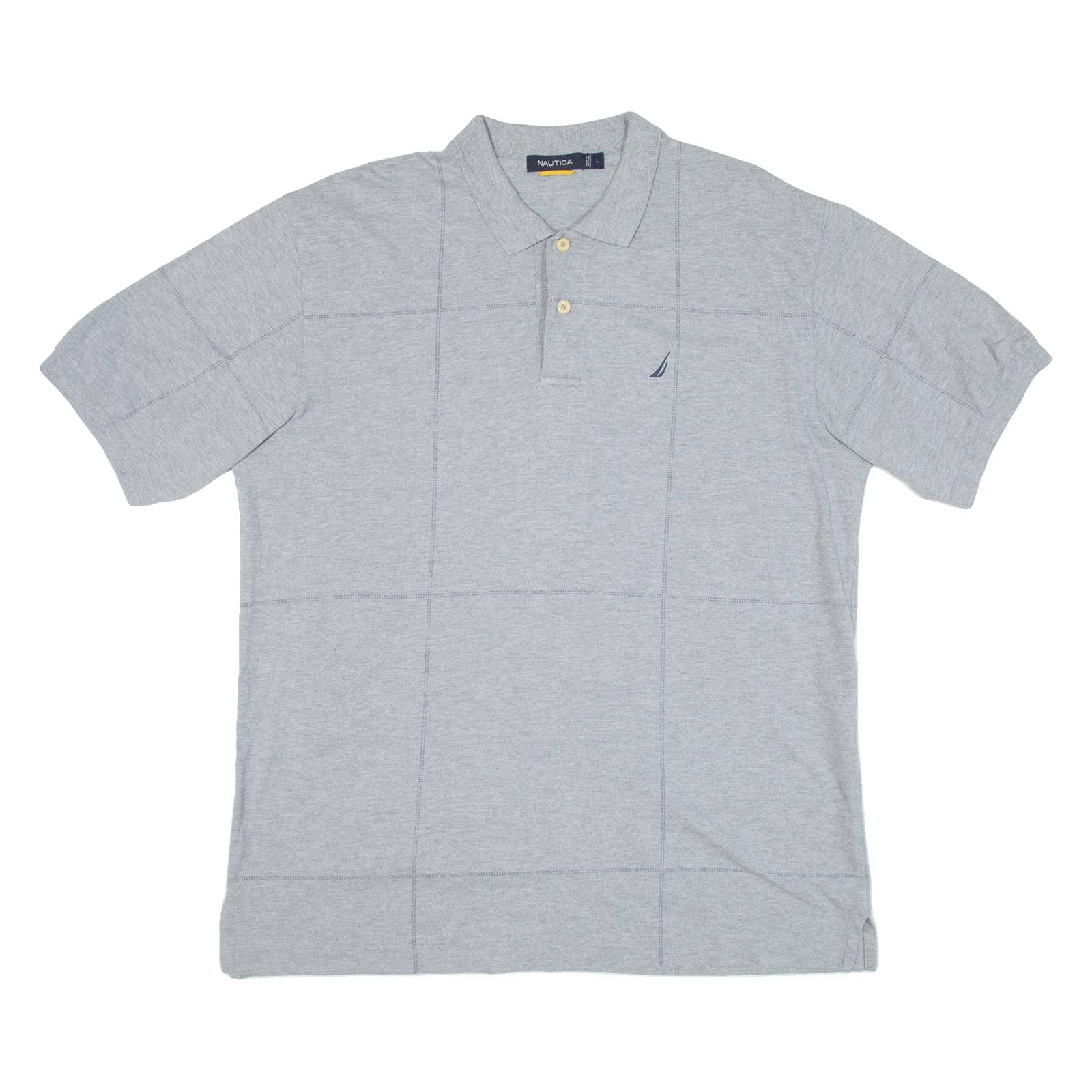 NAUTICA Mens Polo Shirt Grey Check L
