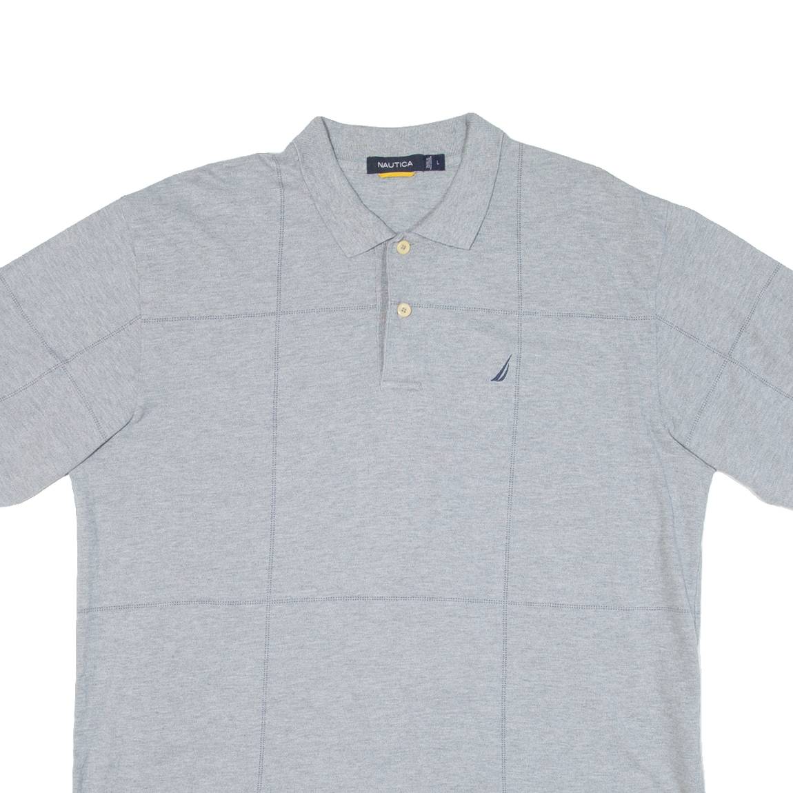NAUTICA Mens Polo Shirt Grey Check L
